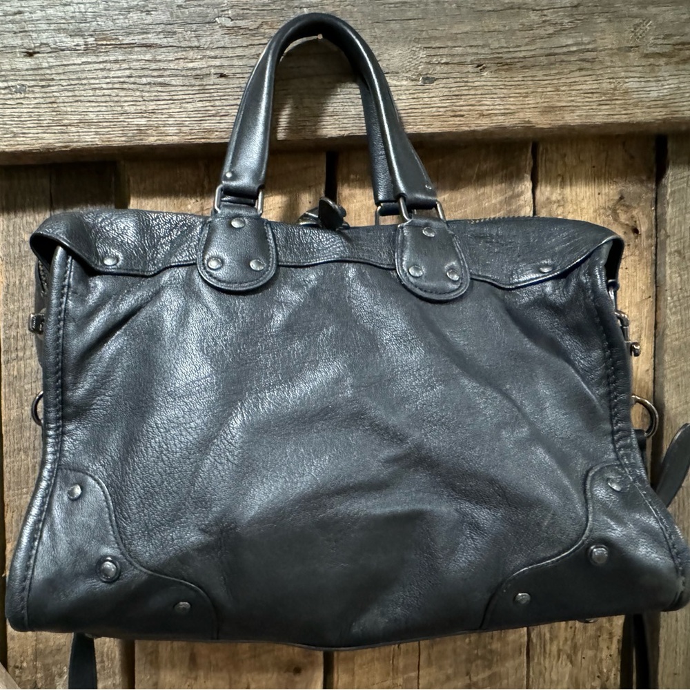 Black studded coach leather crossbody - Picture 6 of 11